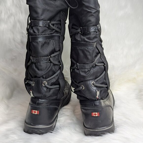 Pajar women’s Grip Leather snow winter boots Size 10 Black - Picture 5 of 10